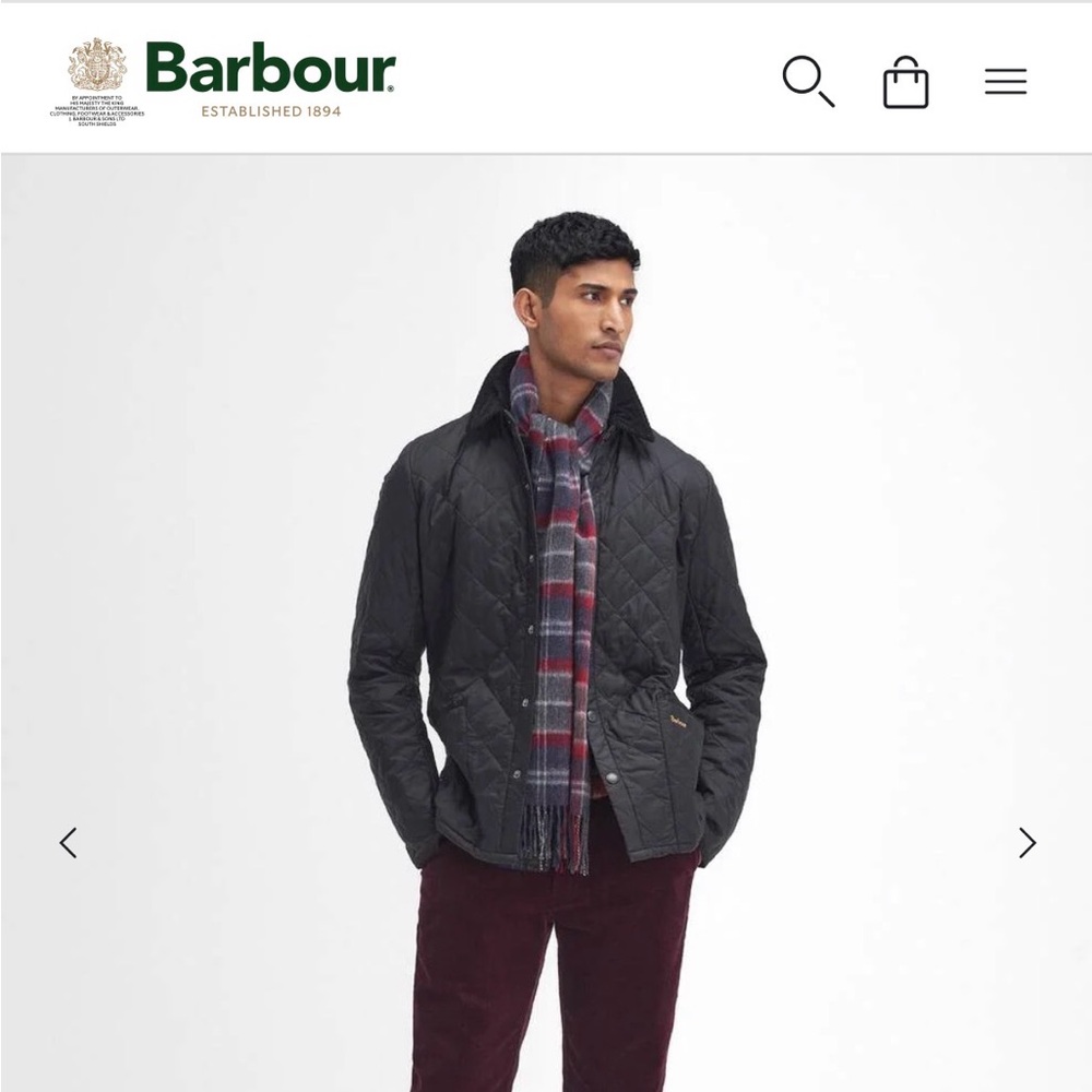 Barbour Men's Liddesdale Quilted Jacket in Blue XL